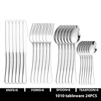 Stainless Steel Tableware Set
Portable Cutlery Set with Bag
6 Piece Knife Fork Spoon Set
Reusable Travel Flatware Kit
Steak Cutlery Set for Home and Outdoor